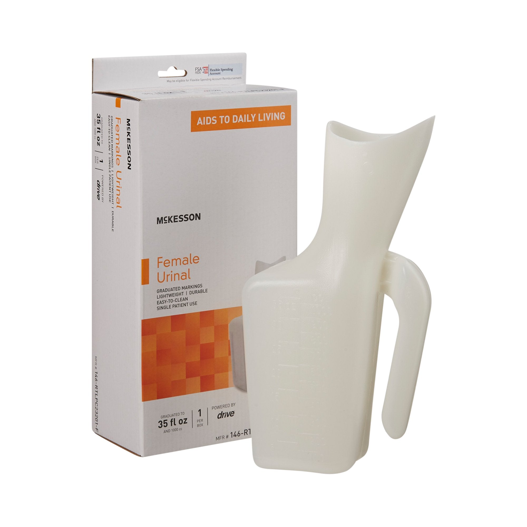 McKesson Brand - Female Urinal McKesson 32 oz. / 946 mL Without Closure Single Patient Use [6/CS]