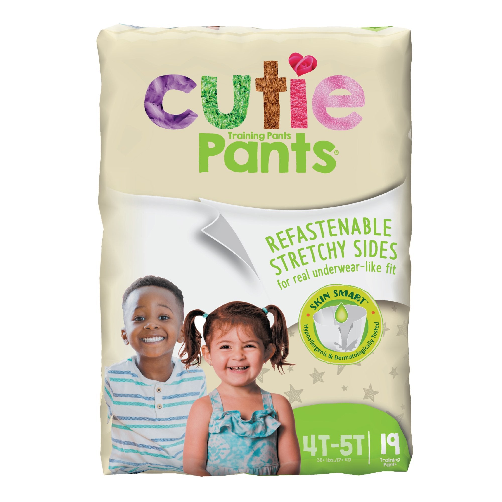 First Quality - Unisex Toddler Training Pants Cutie Pants® Pull On with Tear Away Seams Size 4T to 5T Disposable Heavy Absorbency [76/CS]