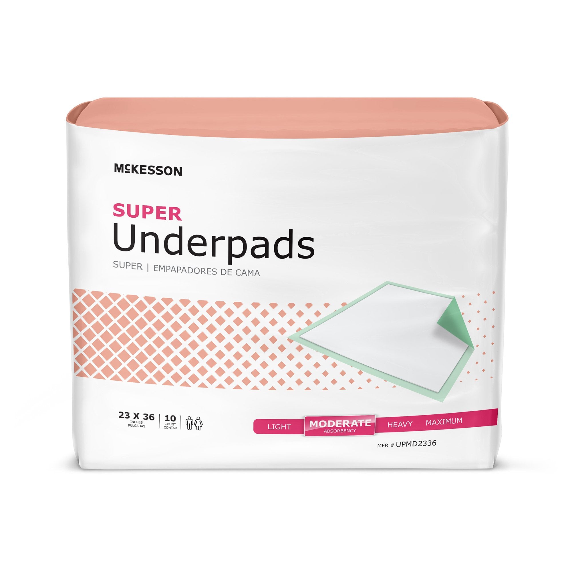 McKesson Brand - Disposable Underpad McKesson Super 23 X 36 Inch Fluff / Polymer Moderate Absorbency [150/CS]