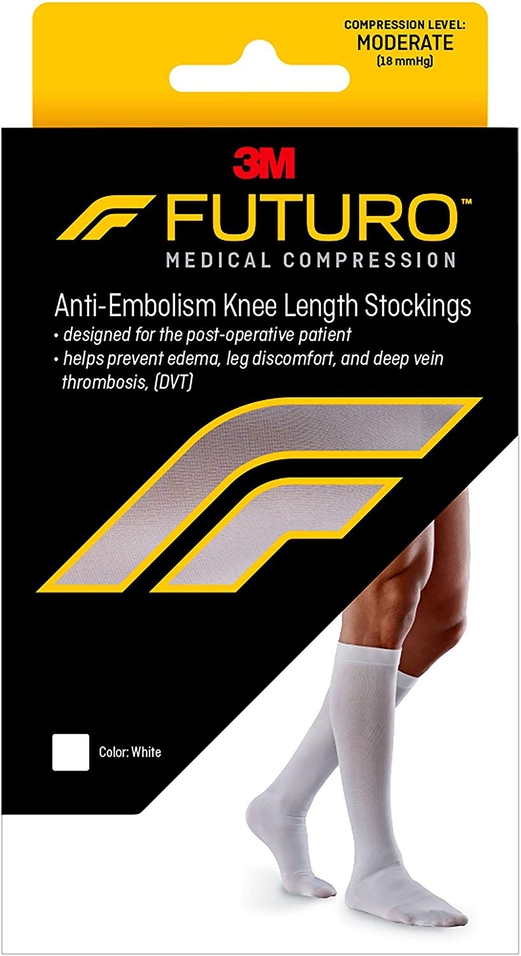 3M Company - Anti-embolism Stocking 3M™ Futuro™ Knee High Medium / Regular White Closed Toe [6/CS]