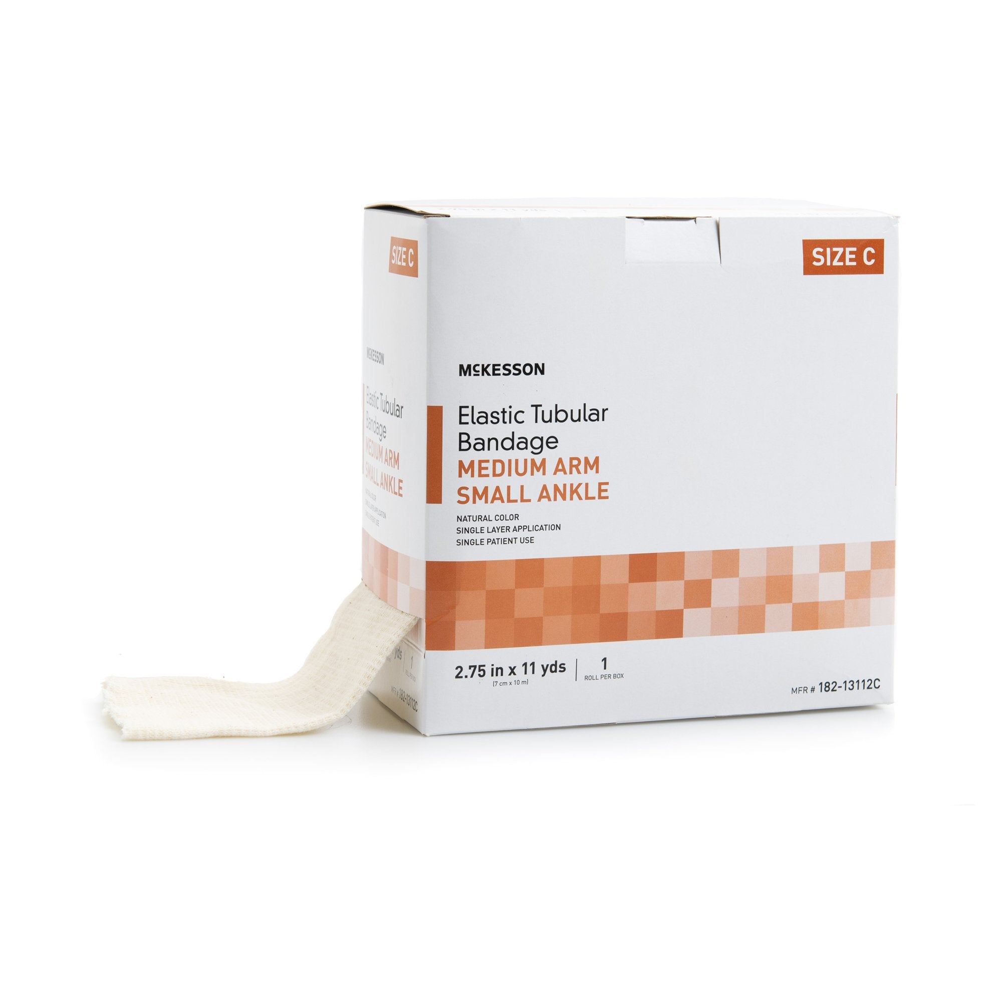 McKesson Brand - Elastic Tubular Support Bandage McKesson Spandagrip™ 2-3/4 Inch X 11 Yard Medium Arm / Small Ankle Pull On Natural NonSterile Size C Standard Compression [18/CS]