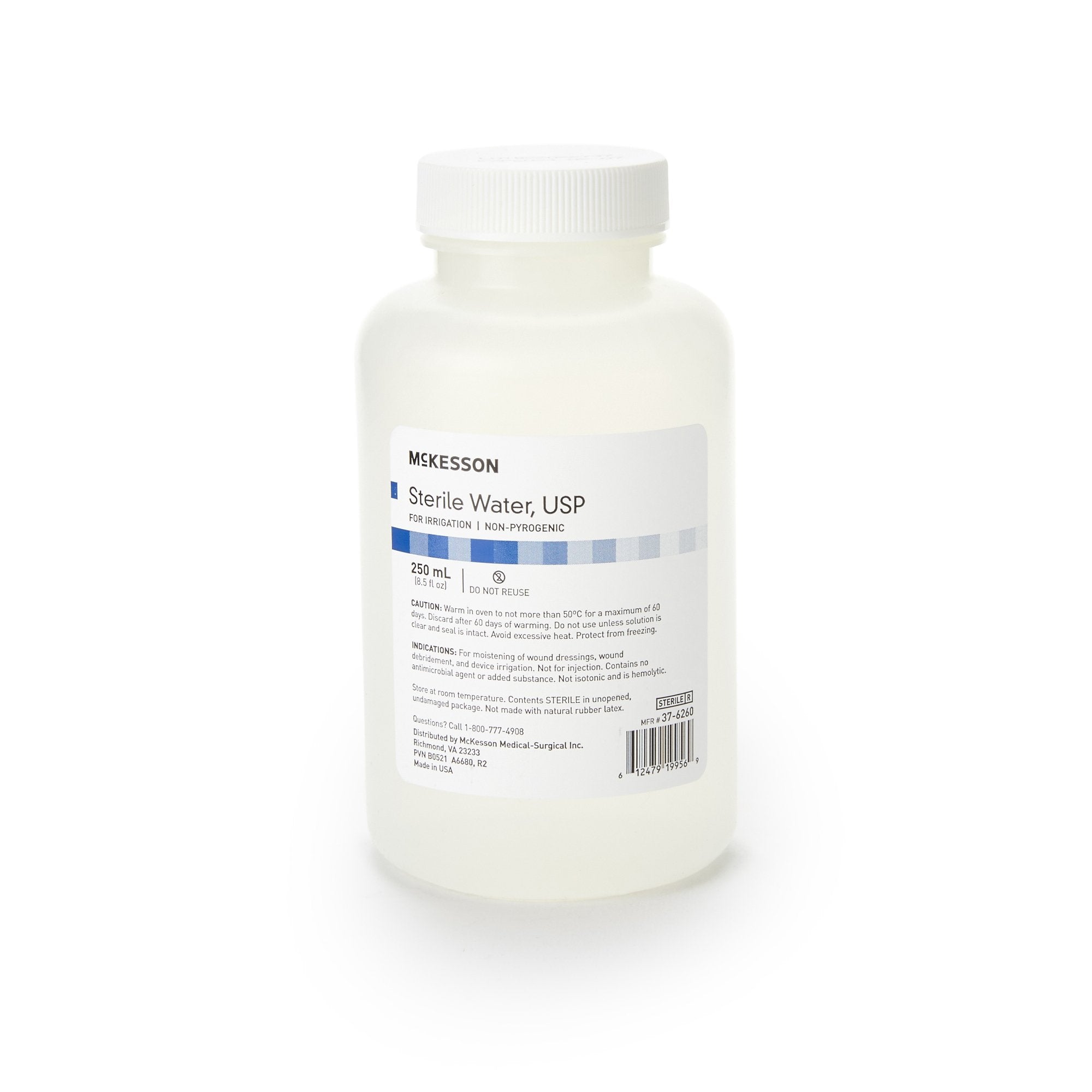 McKesson Brand - Irrigation Solution - OTC McKesson Sterile Water for Irrigation Not for Injection Bottle, Screw Top 250 mL [24/CS]