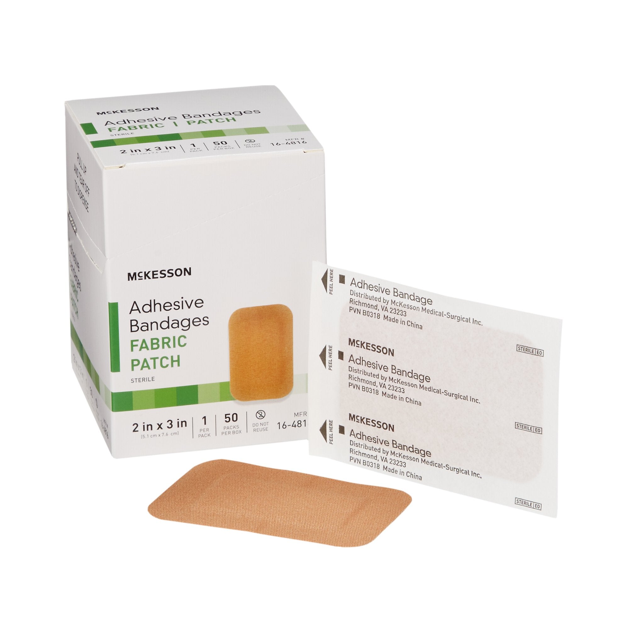 McKesson Brand - Adhesive Strip McKesson 2 X 3 Inch Fabric Rectangle Tan Sterile [1200/CS]