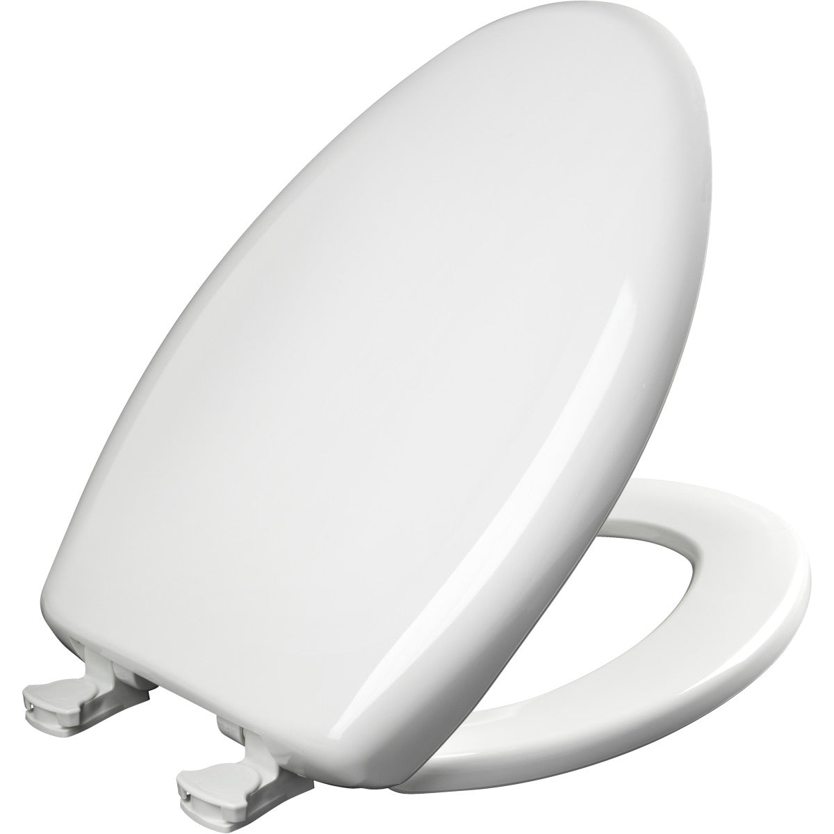Bemis Elongated Plastic Toilet Seat in Crane White with STA-TITE® Seat Fastening System, Easy•Clean® and  Whisper•Close® Hinge