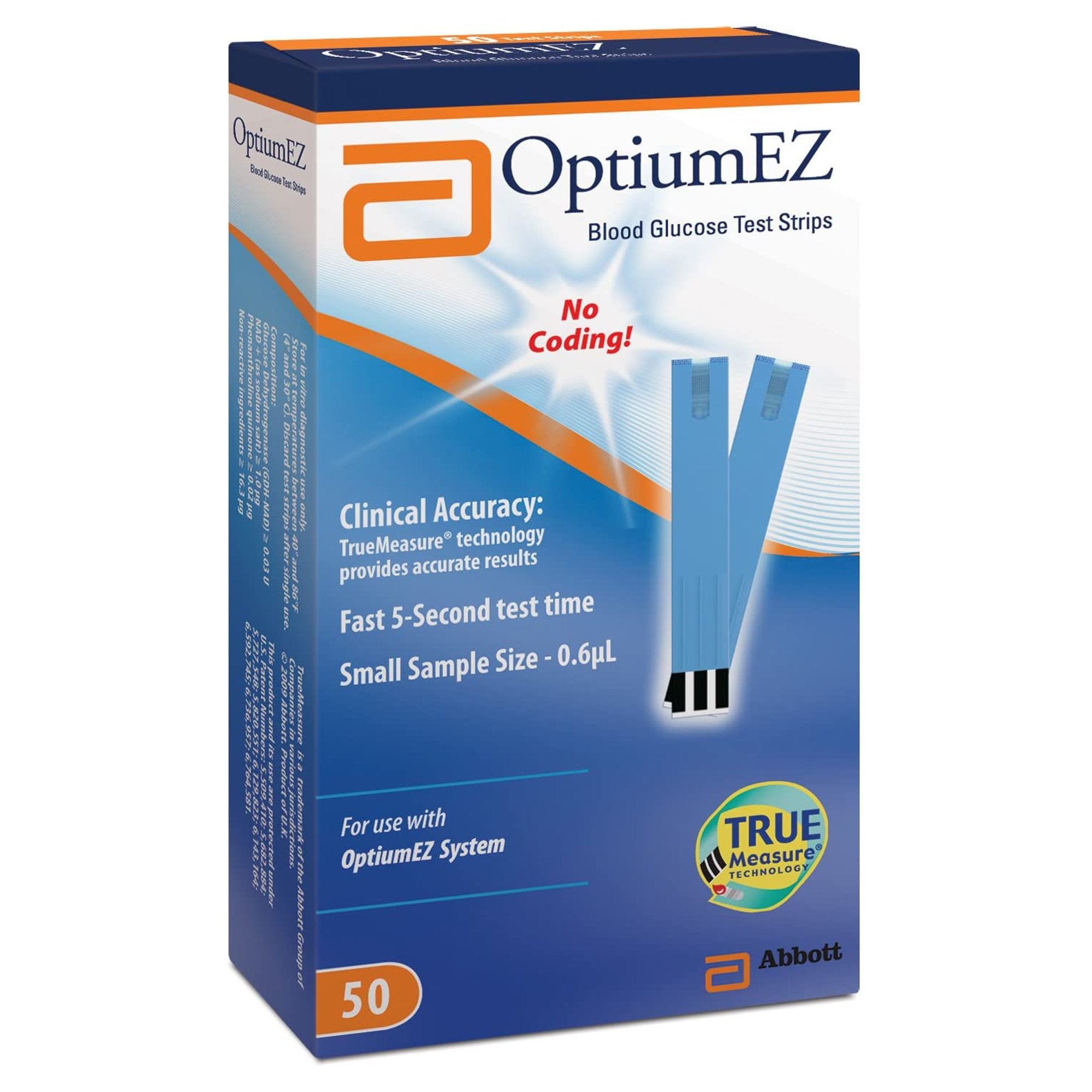 Abbott - Blood Glucose Test Strips Optium EZ® 50 Strips per Pack [600/CS]