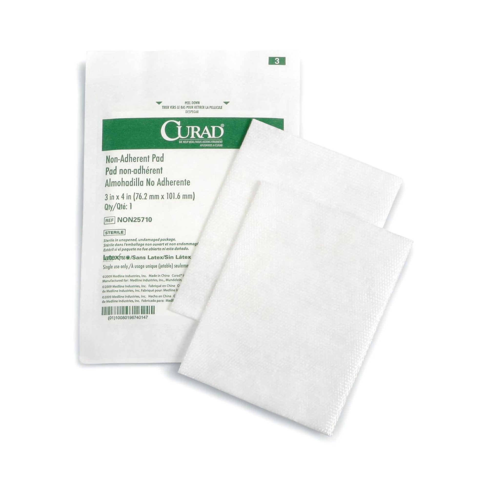 Medline - Non-Adherent Dressing Curad® 3 X 4 Inch Sterile 100 per Pack [1200/CS]