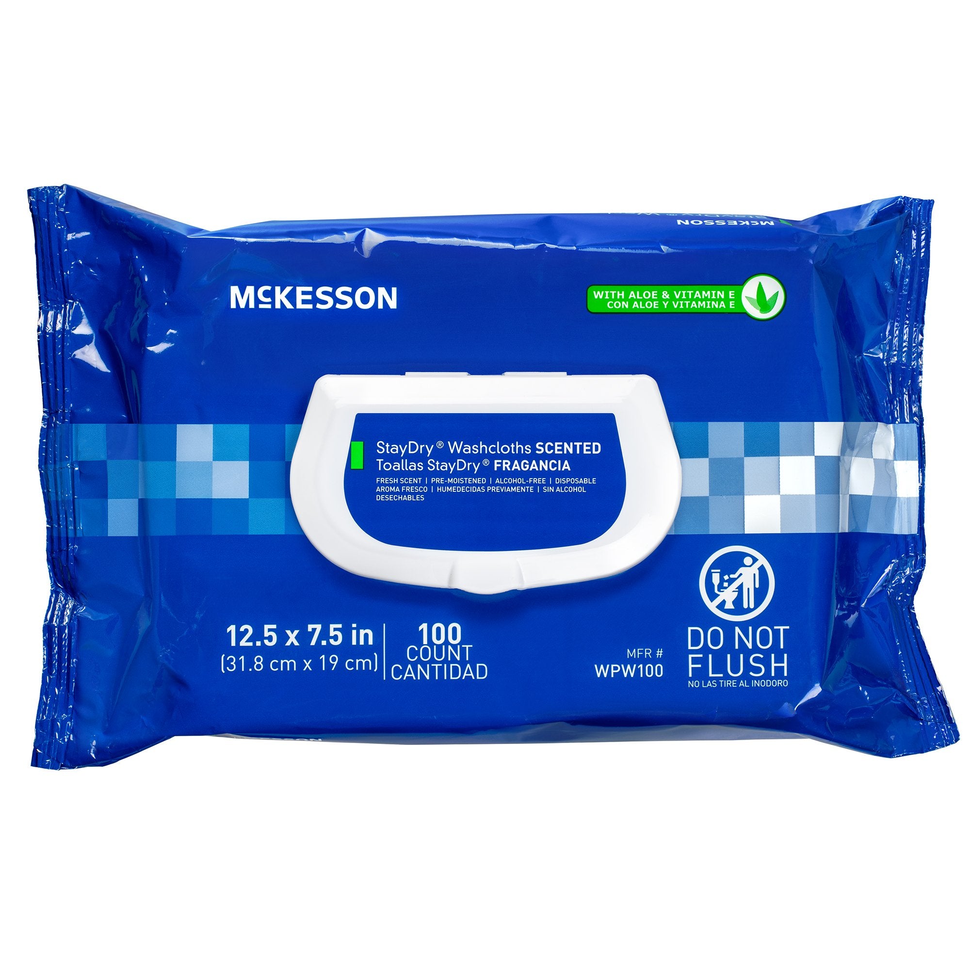 McKesson Brand - Personal Cleansing Wipe StayDry® Soft Pack Scented 100 Count [6/CS]