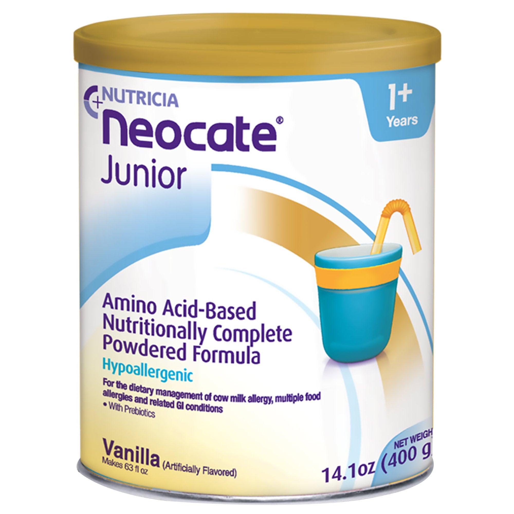 Nutricia North America - Pediatric Oral Supplement Neocate® Junior with Prebiotics Vanilla Flavor 14.1 oz. Can Powder Amino Acid Food Allergies [4/CS]