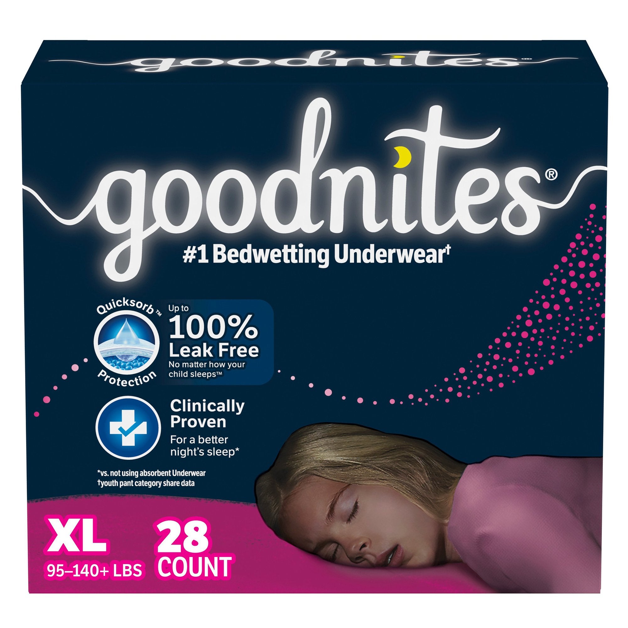 Kimberly Clark - Female Youth Absorbent Underwear GoodNites® Pull On with Tear Away Seams X-Large Disposable Heavy Absorbency [28/CS]