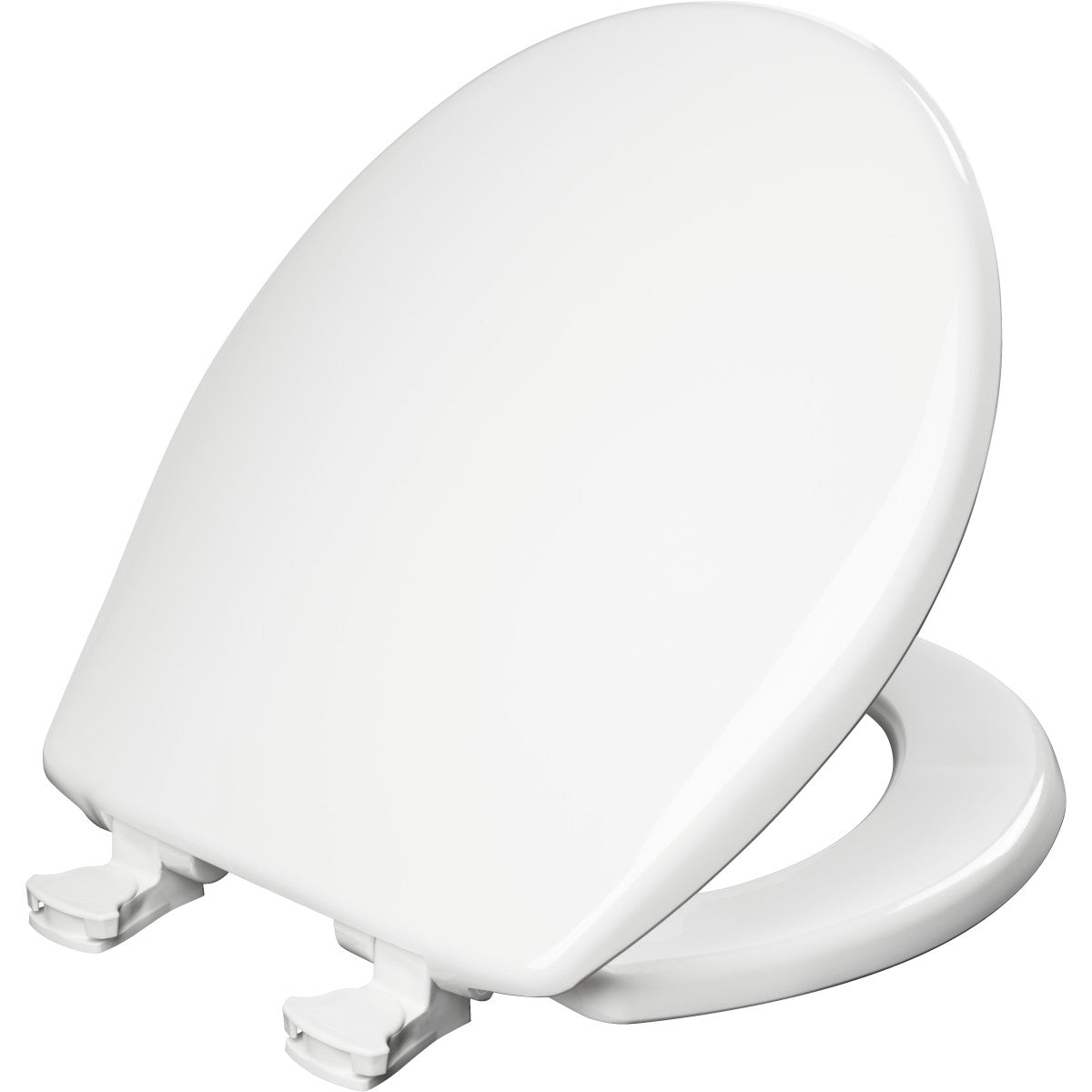 Bemis Round Plastic Toilet Seat in White with Easy•Clean® hinge