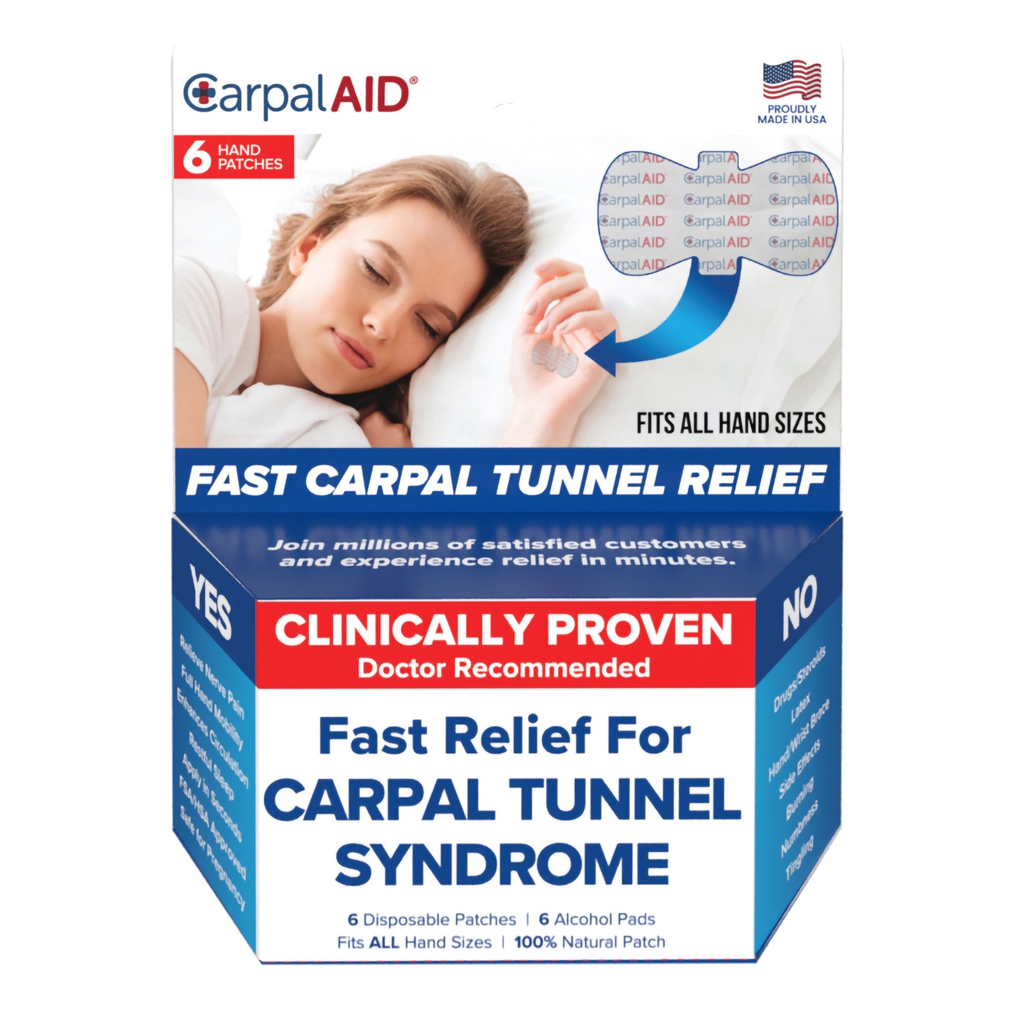 Carpal AID LLC - Hand-Based Carpal Tunnel Support Carpal AID® Patch Plastic Left or Right Hand Clear One Size Fits Most [288/CS]