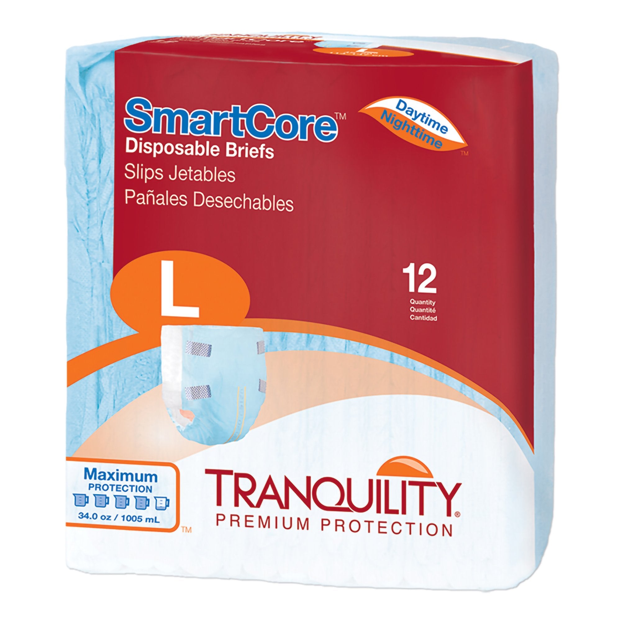 Principle Business Enterprises - Unisex Adult Incontinence Brief Tranquility SmartCore™ Large Disposable Heavy Absorbency [96/CS]