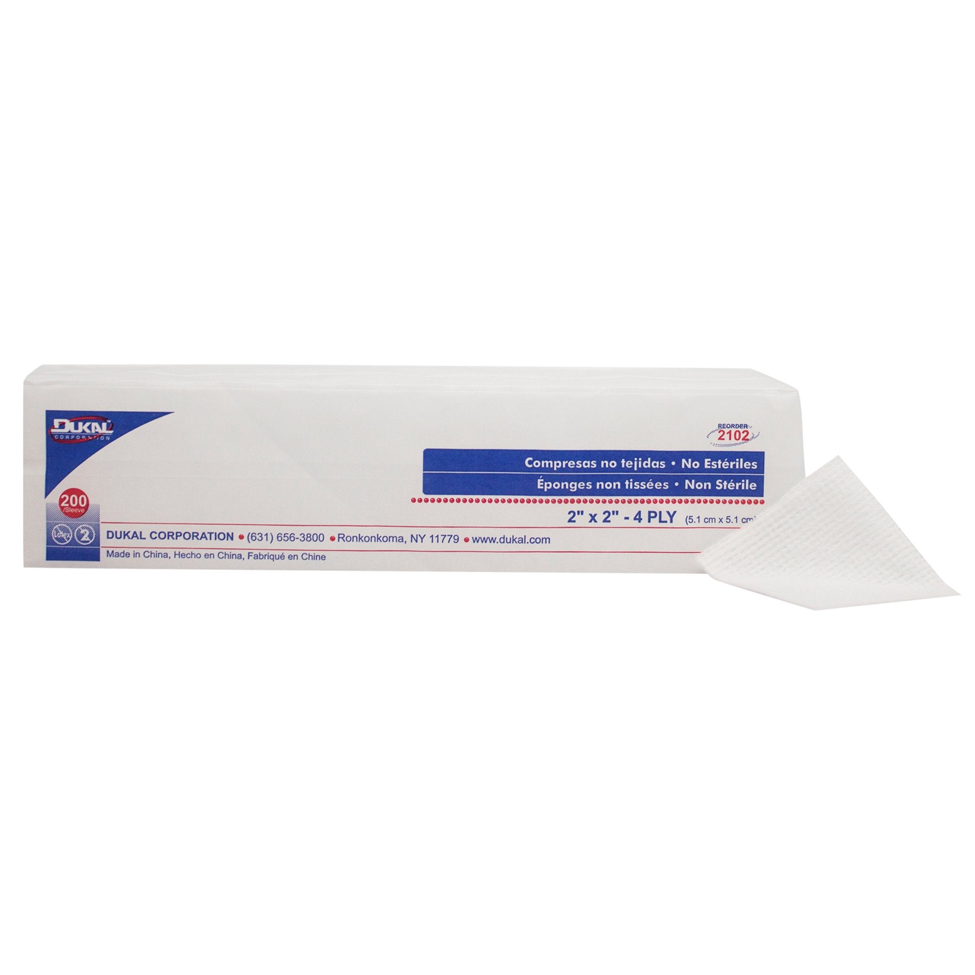 Dukal - Nonwoven Sponge Clinisorb 2 X 2 Inch 4-Ply NonSterile 200 per Pack [4000/CS]