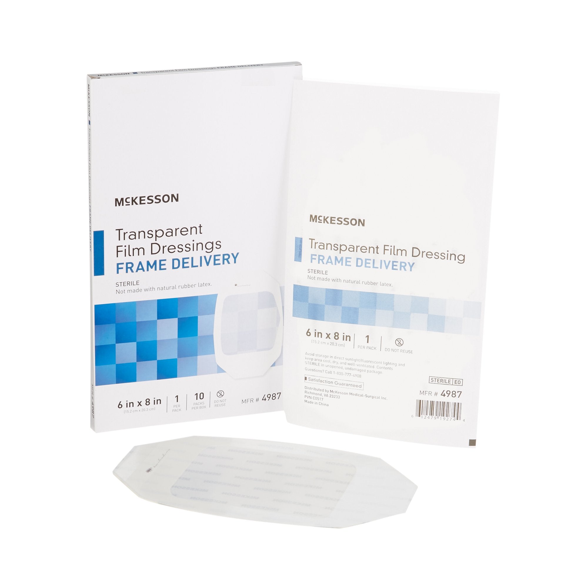 McKesson Brand - Transparent Film Dressing McKesson 6 X 8 Inch Frame Style Delivery Octagon Sterile [80/CS]