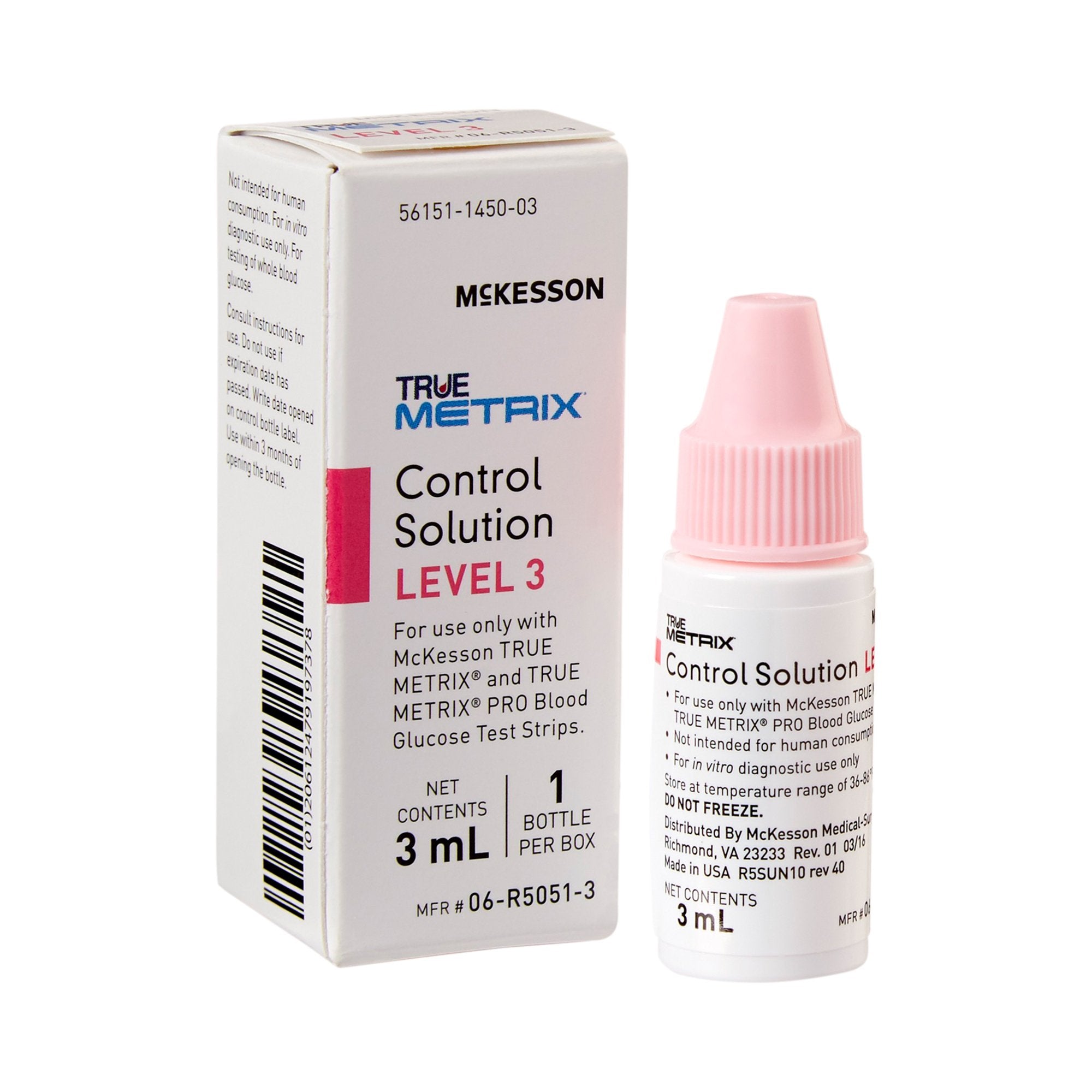 McKesson Brand - Blood Glucose Control Solution McKesson TRUE METRIX® 3 mL Level 3 [24/CS]