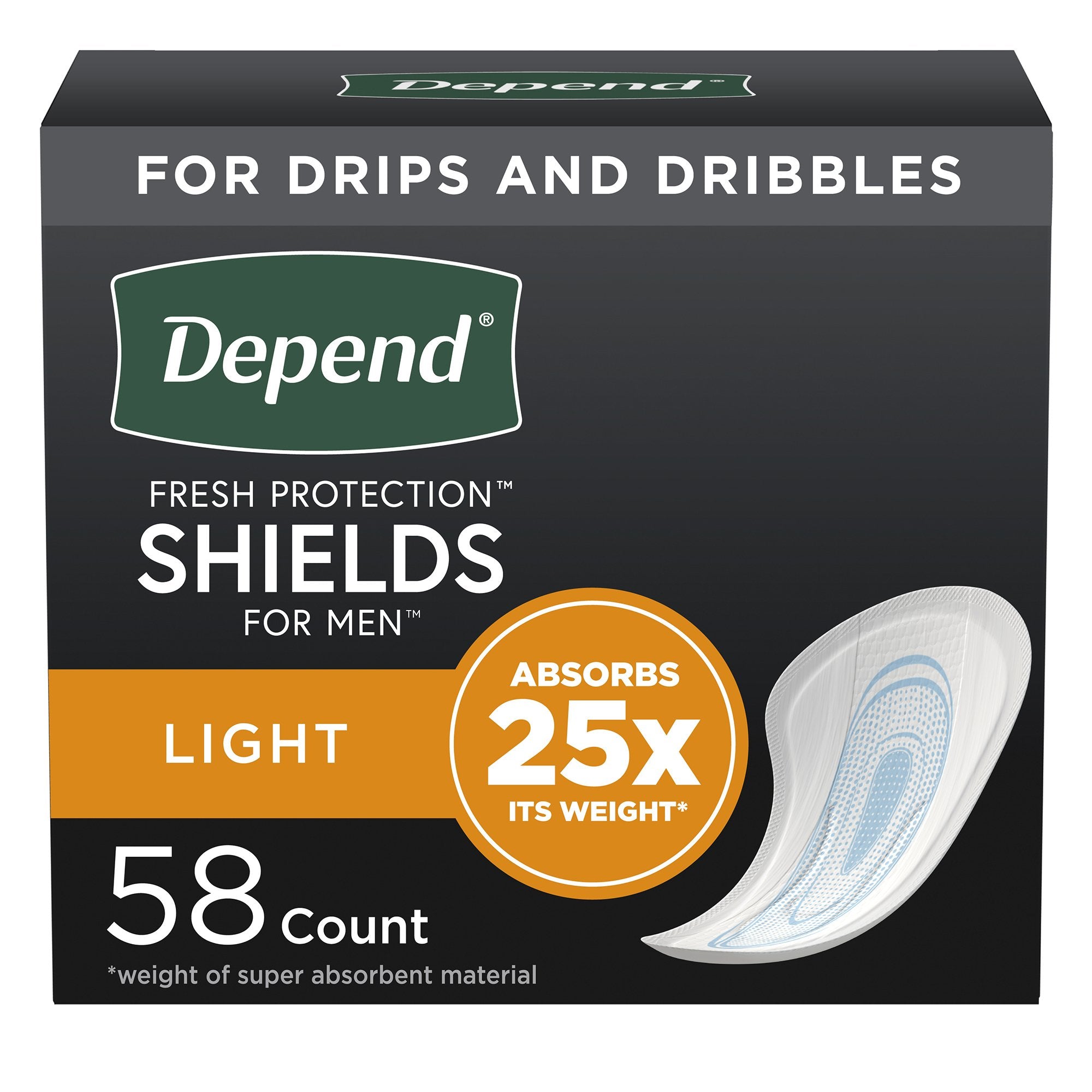 Kimberly Clark - Bladder Control Pad Depend® Fresh Protection™ for Men 5 X 7-1/2 Inch Light Absorbency Sodium Polyacrylate Core One Size Fits Most [174/CS]