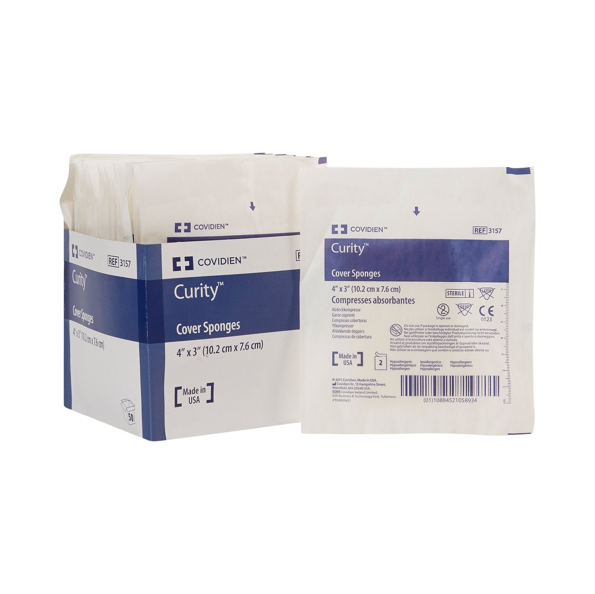 Cardinal - Cellulose Filled Nonwoven Sponge Curity™ 3 X 4 Inch 4-Ply Sterile 2 per Pack [600/CS]