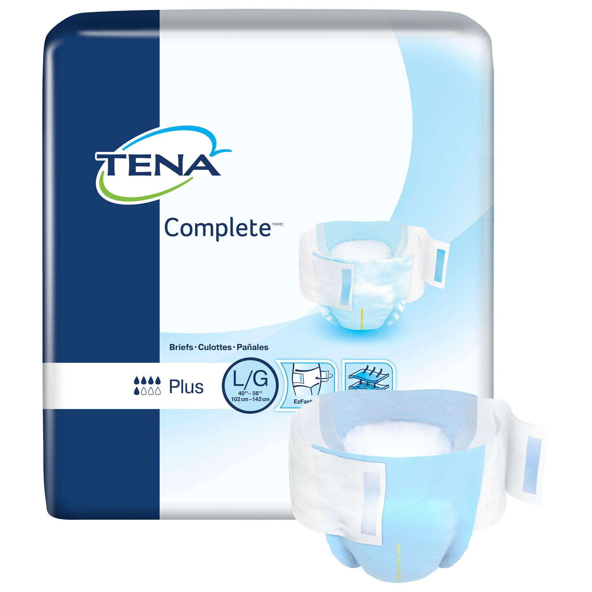 Essity HMS North America Inc - Unisex Adult Incontinence Brief TENA® Complete™ Large Disposable Moderate Absorbency [72/CS]