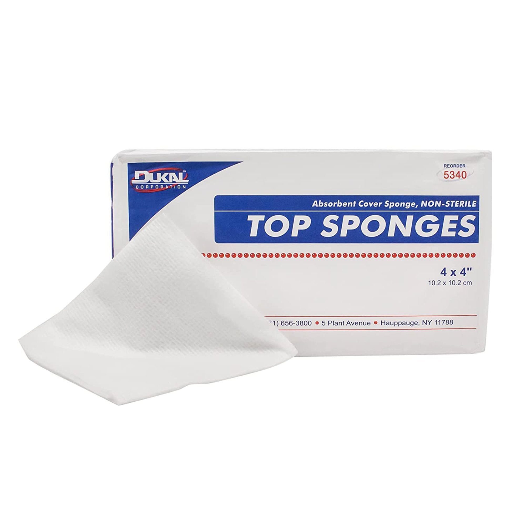 Dukal - Cellulose Filled Nonwoven Sponge Dukal™ 4 X 4 Inch 8-Ply NonSterile 100 per pack [2000/CS]