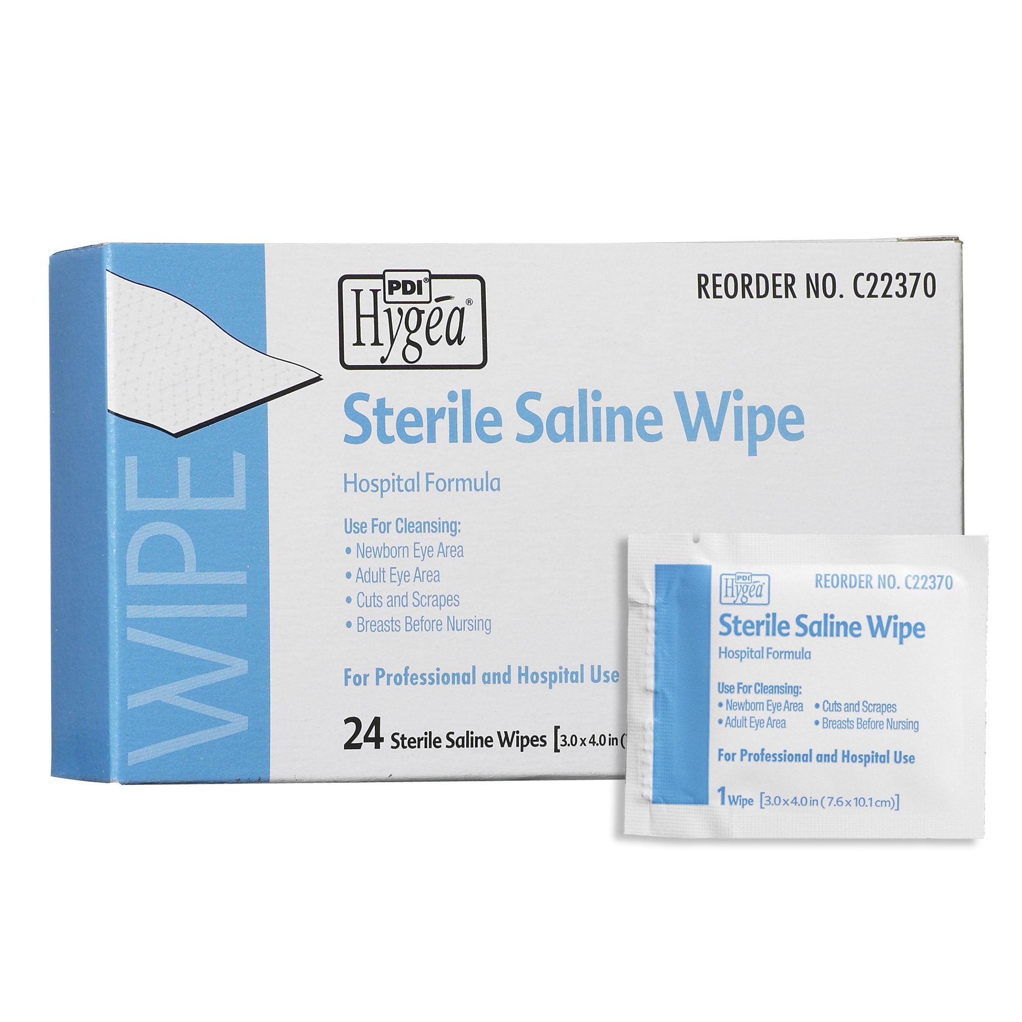 Professional Disposables - Saline Cleansing Towelette Hygea® Individual Packet Unscented 24 Count [576/CS]