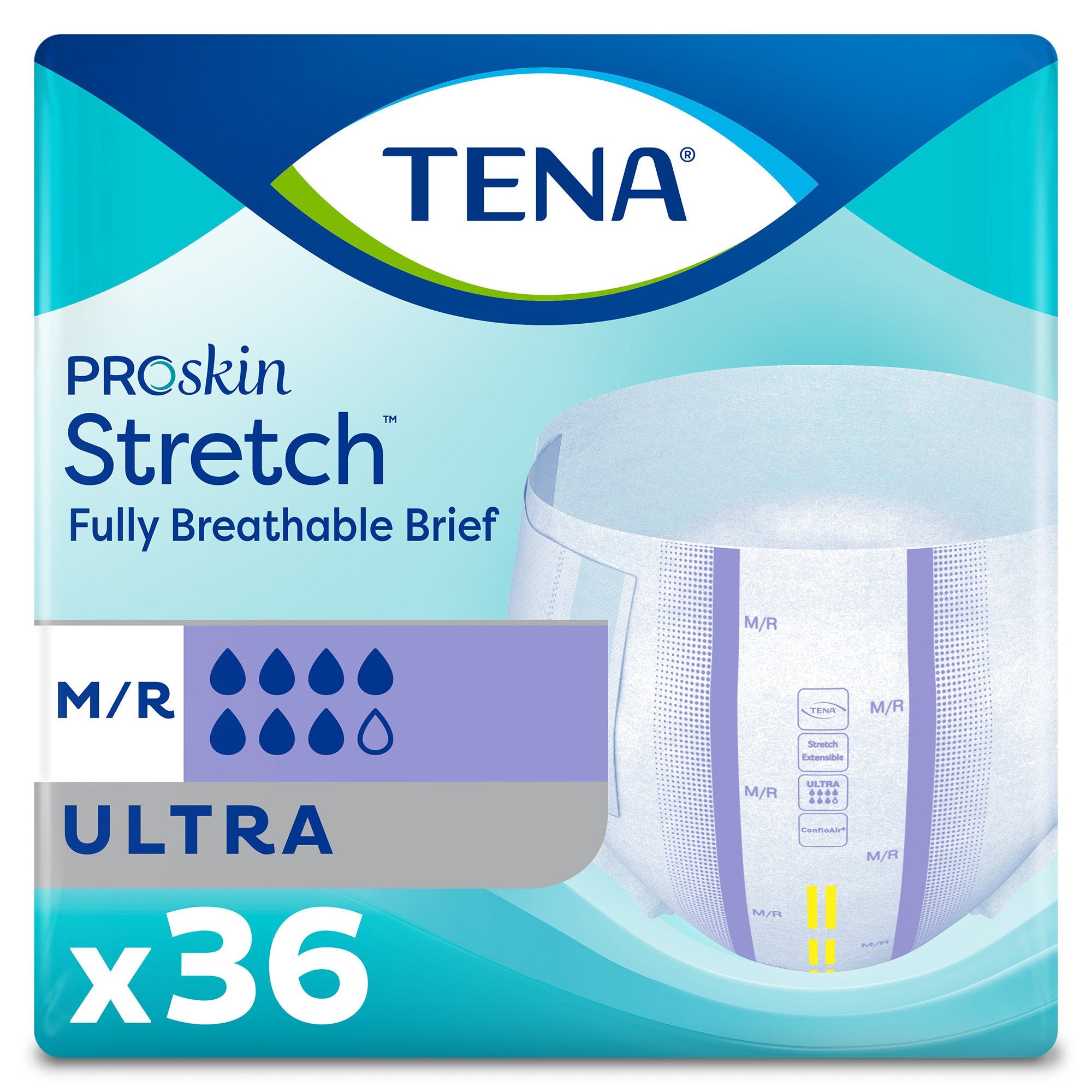 Essity HMS North America Inc - Unisex Adult Incontinence Brief TENA ProSkin Stretch™ Ultra Medium Disposable Heavy Absorbency [72/CS]