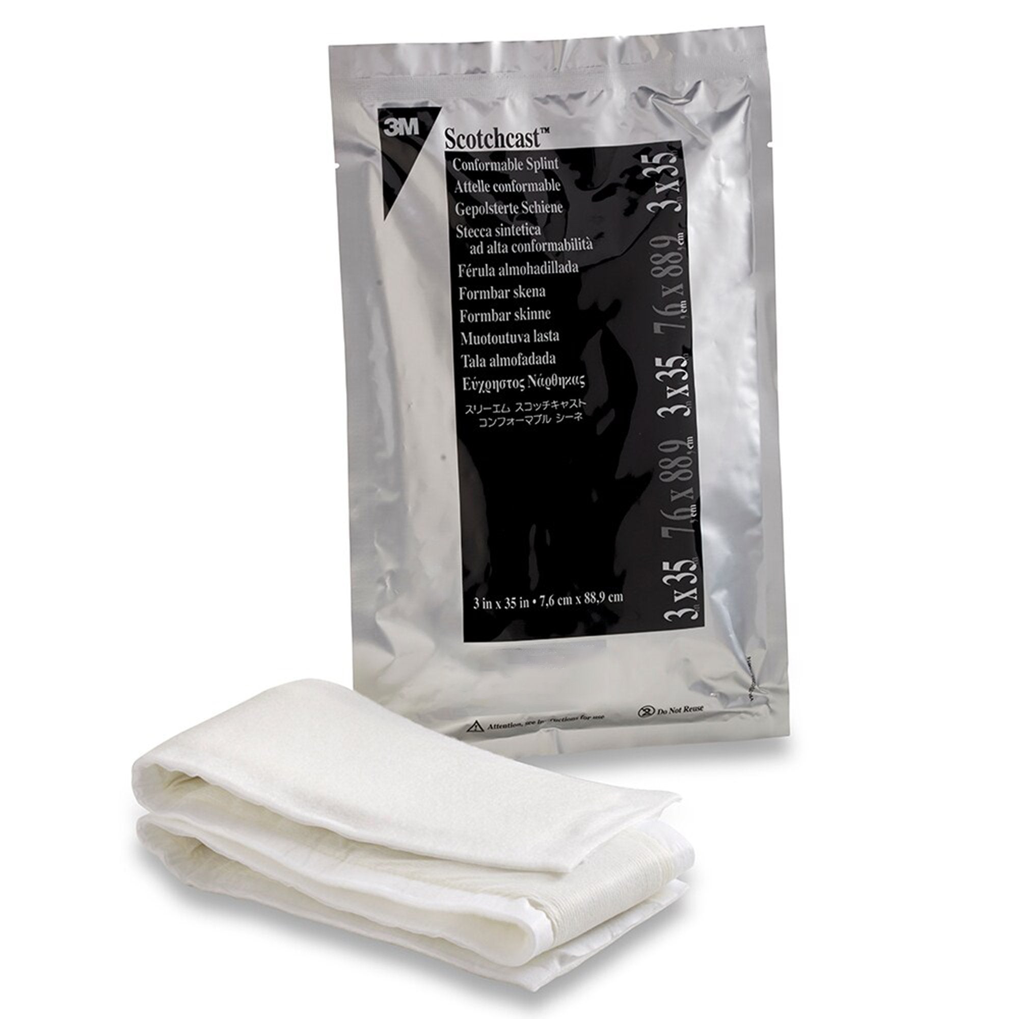 Solventum Corporation - Padded Precut Splint 3M™ Scotchcast™ Quick Step Double Sided Felt 3 X 35 Inch Felt / Fiberglass White [10/CS]