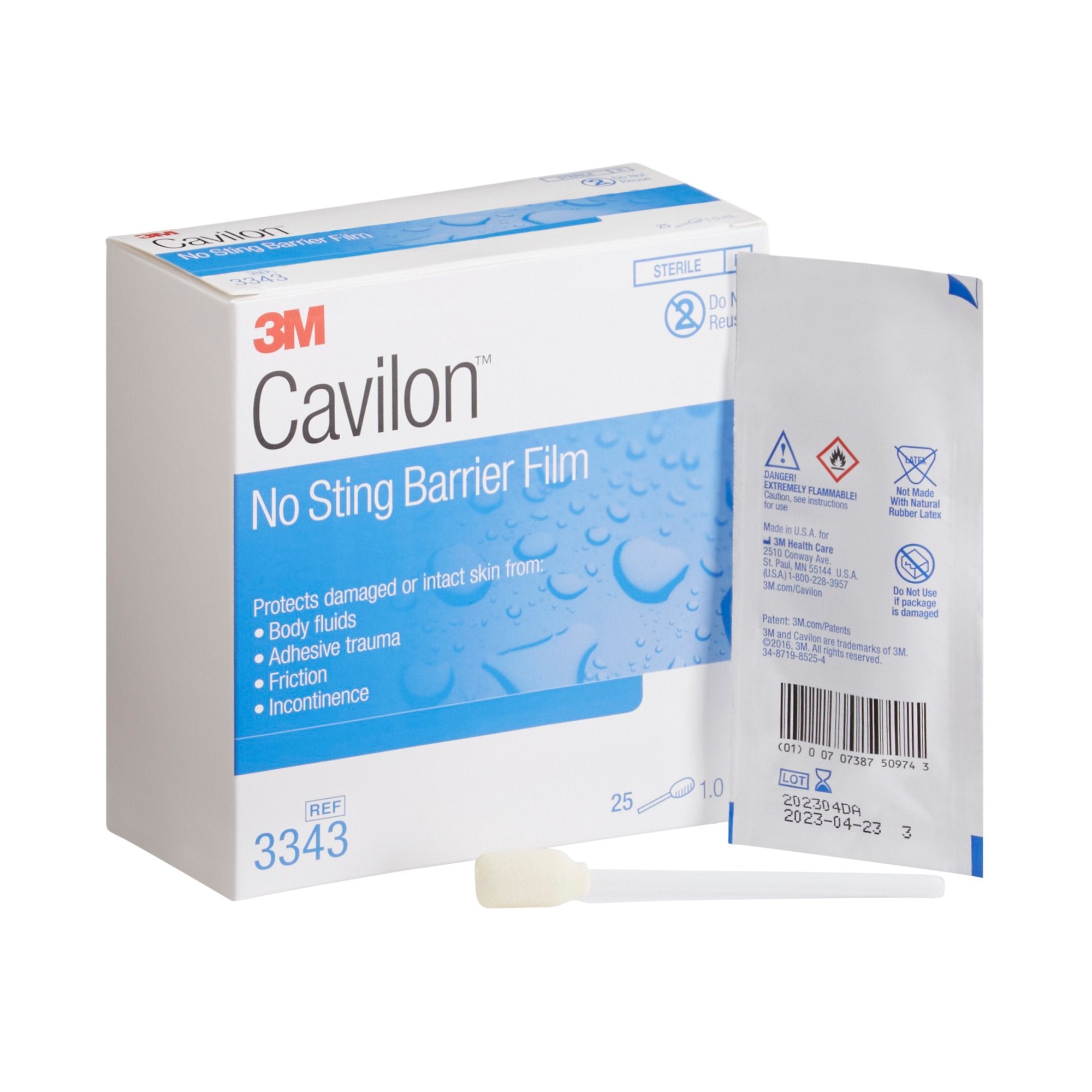 Solventum Corporation - Skin Barrier Applicator 3M™ Cavilon™ No Sting 26 to 62% Strength Hexamethyldisiloxane / Isooctane / Acrylate Terpolymer / Polyphenylmethylsiloxane Individual Packet Sterile [100/CS] (292018_CS)