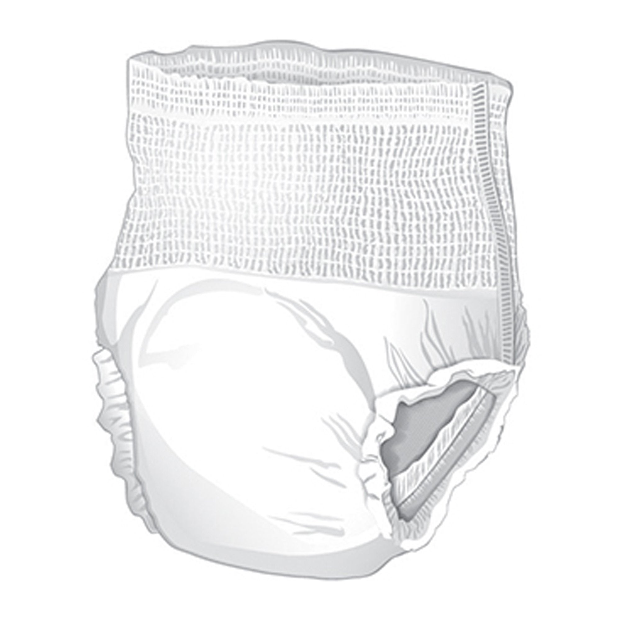 McKesson Brand - Unisex Adult Absorbent Underwear McKesson Pull On with Tear Away Seams Medium Disposable Moderate Absorbency [80/CS]