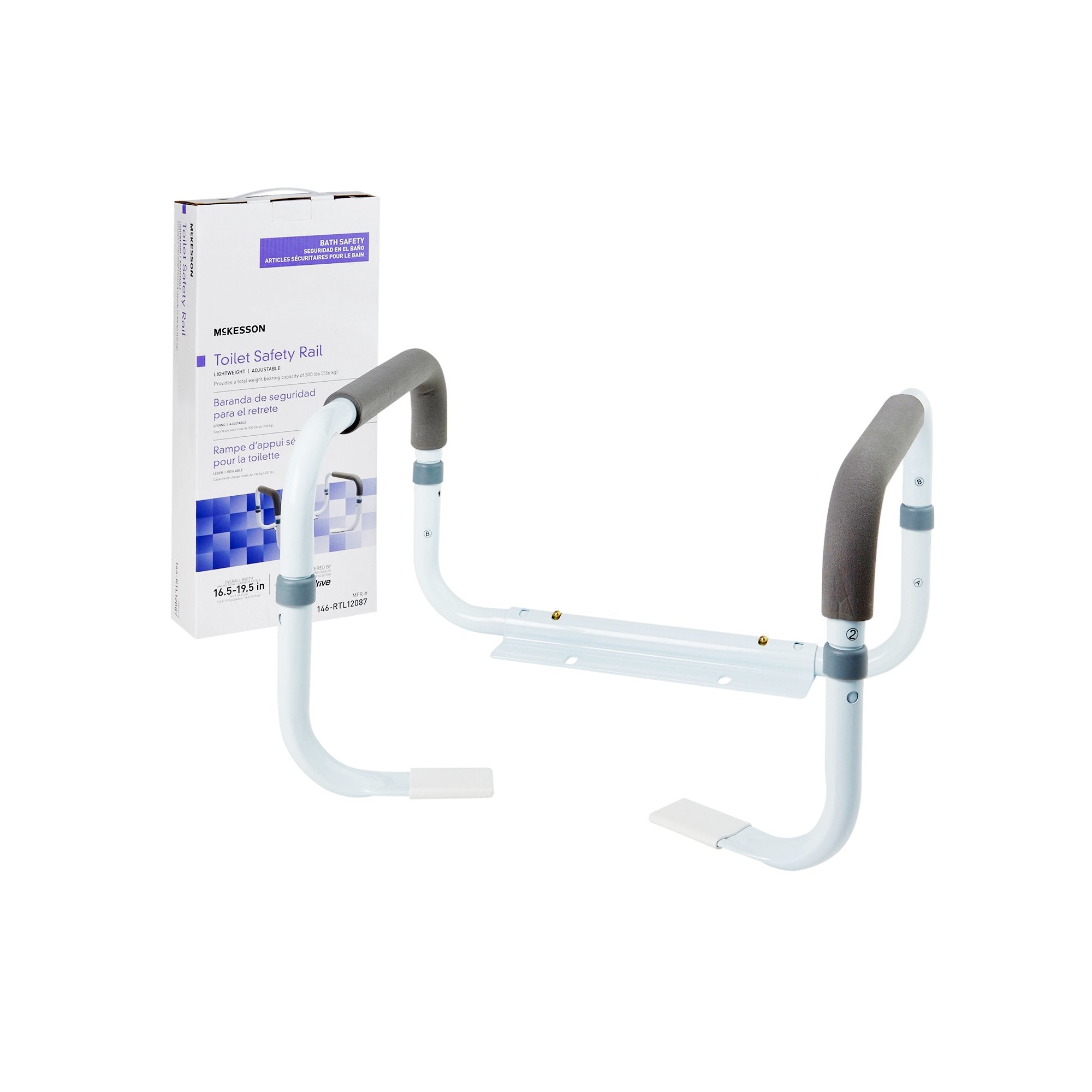 McKesson Brand - Toilet Safety Rail McKesson White Steel [2/CS]