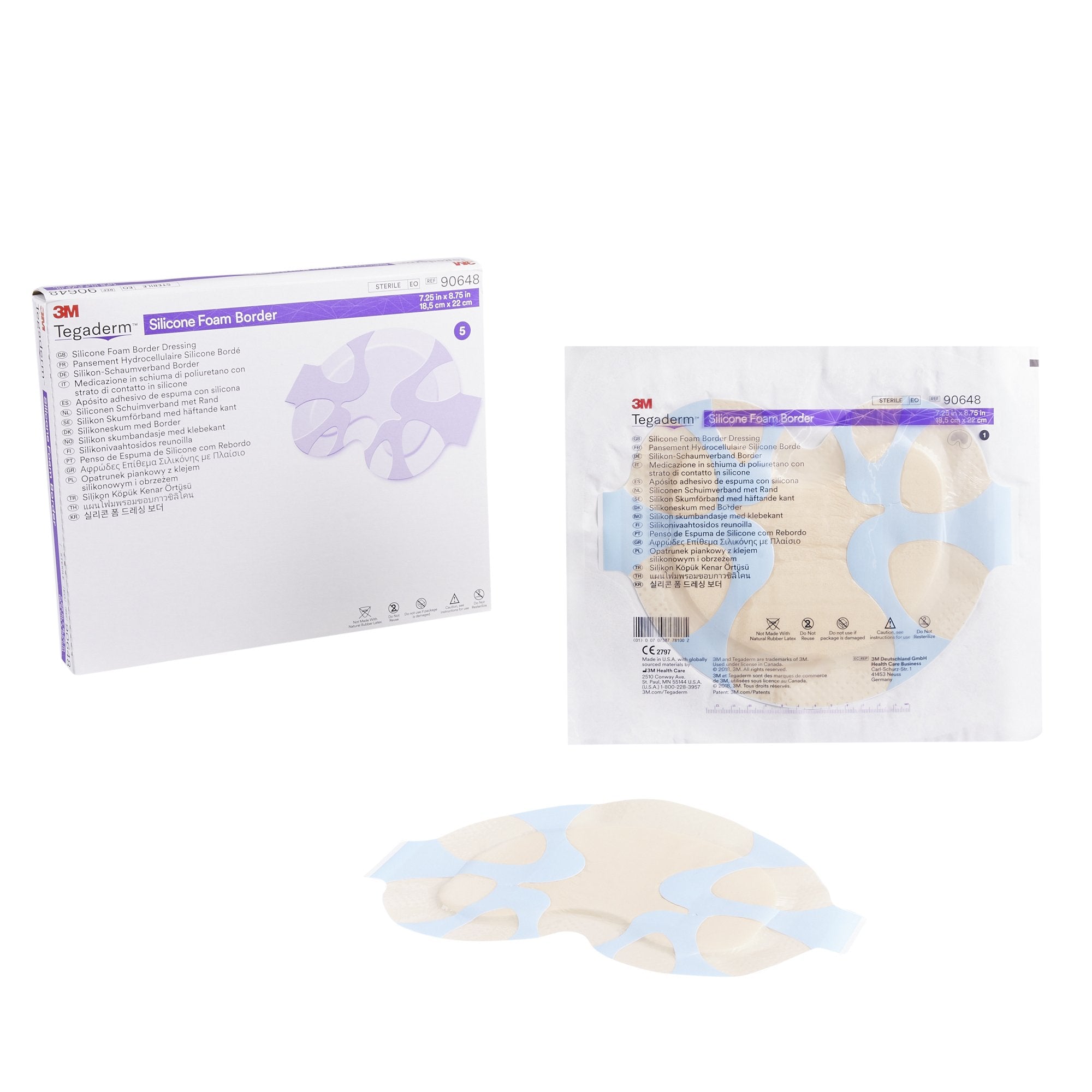 Solventum Corporation - Foam Dressing 3M™ Tegaderm™ 7-1/4 X 8-3/4 Inch With Border Film Backing Silicone Adhesive Large Sacral Sterile [20/CS]