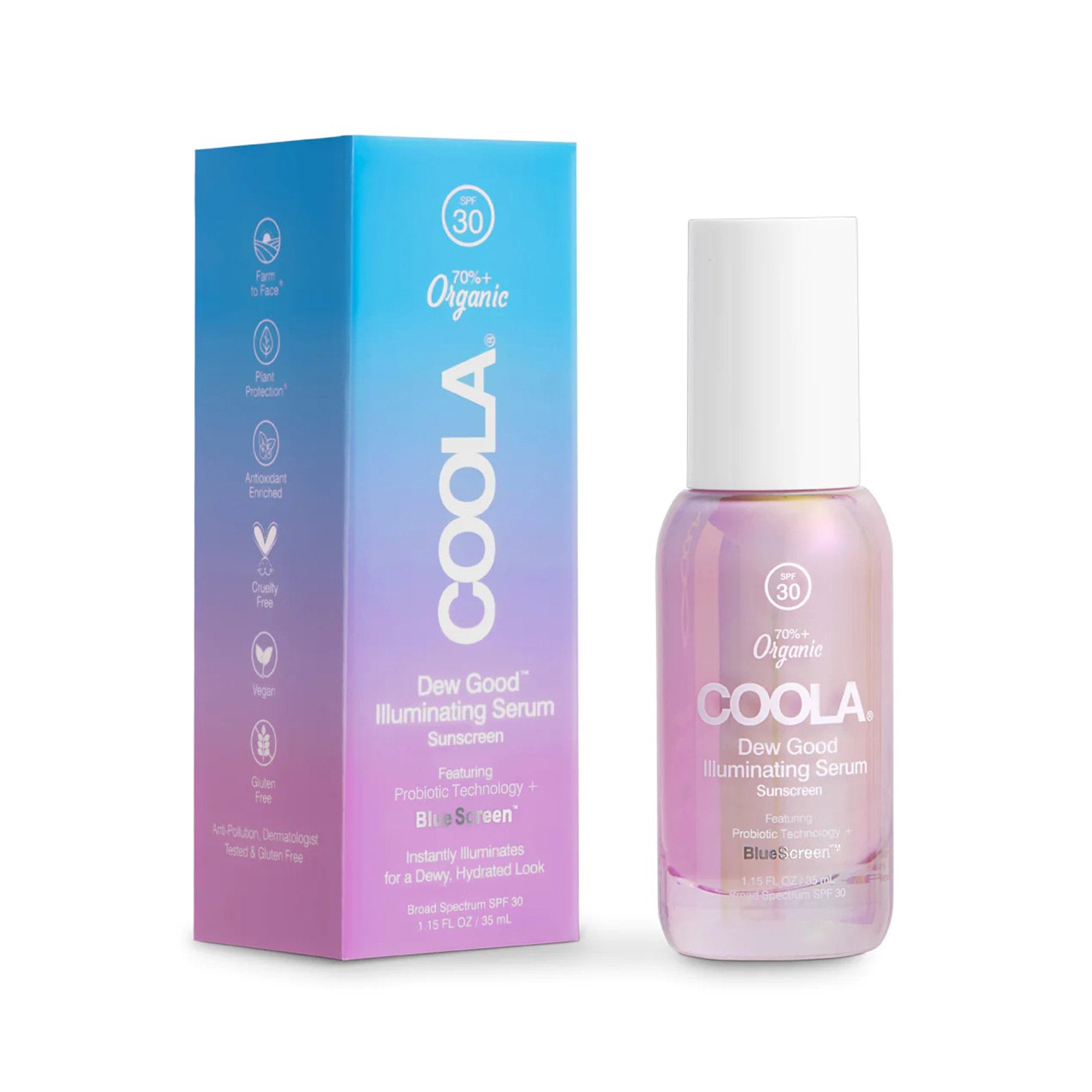 COOLA LLC - Sunscreen Coola® Dew Good Illuminating Serum SPF 30 Serum 1.15 oz. Pump Bottle [24/CS]