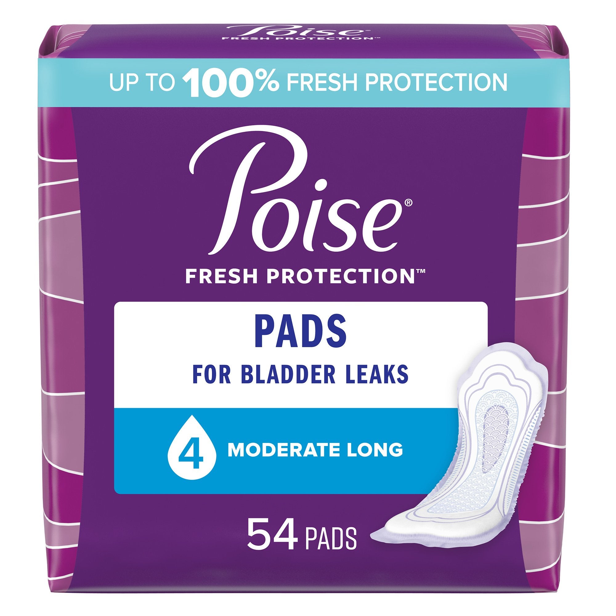 Kimberly Clark - Bladder Control Pad Poise® Fresh Protection™ 12.20 Inch Length Moderate Absorbency Sodium Polyacrylate Core One Size Fits Most [108/CS]