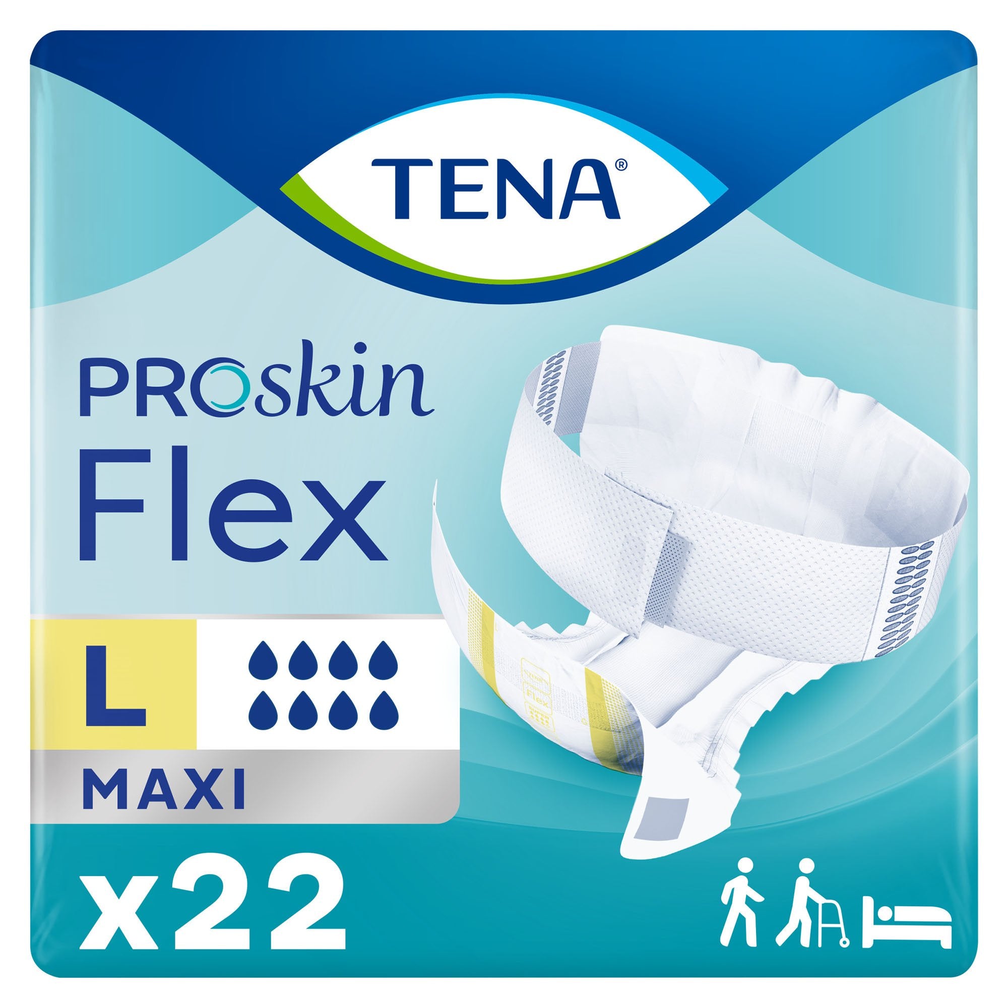 Essity HMS North America Inc - Unisex Adult Incontinence Belted Undergarment TENA® ProSkin™ Flex Maxi Size 16 Disposable Heavy Absorbency [66/CS]