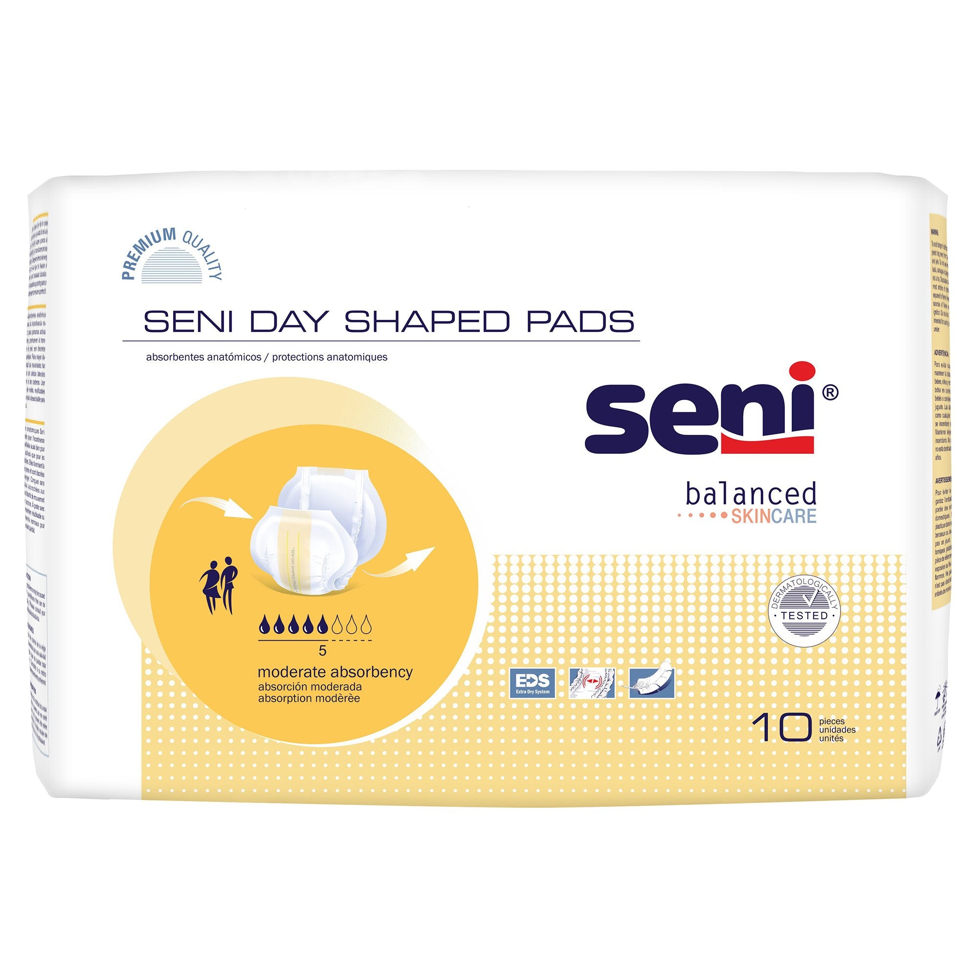 TZMO USA Inc - Incontinence Liner Seni® Shaped Day Pads 25 Inch Length Moderate Absorbency Super Absorbent Core One Size Fits Most [60/CS]