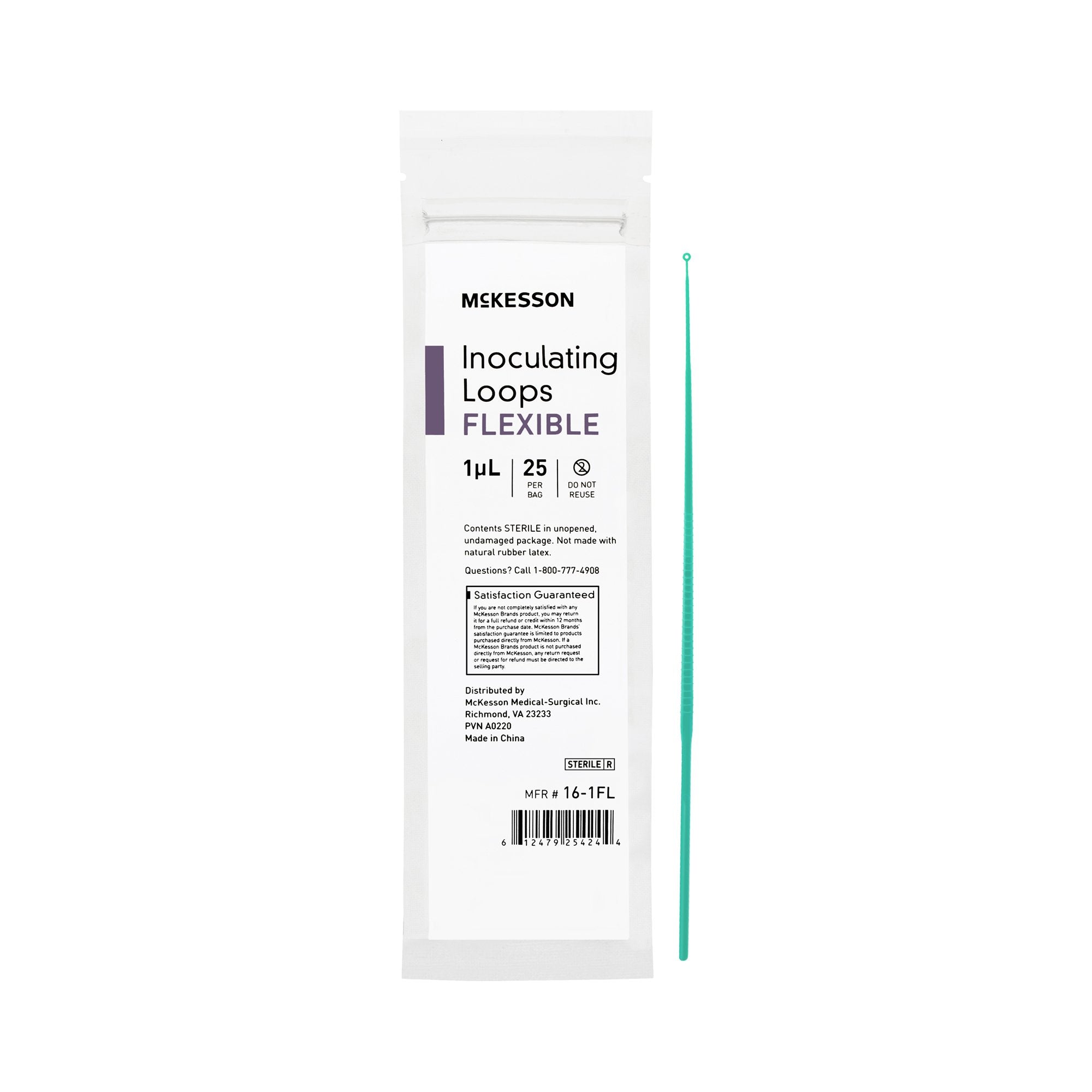 McKesson Brand - Inoculating Loop McKesson 1 µL High Impact Polystyrene Integrated Handle Sterile [1000/CS]