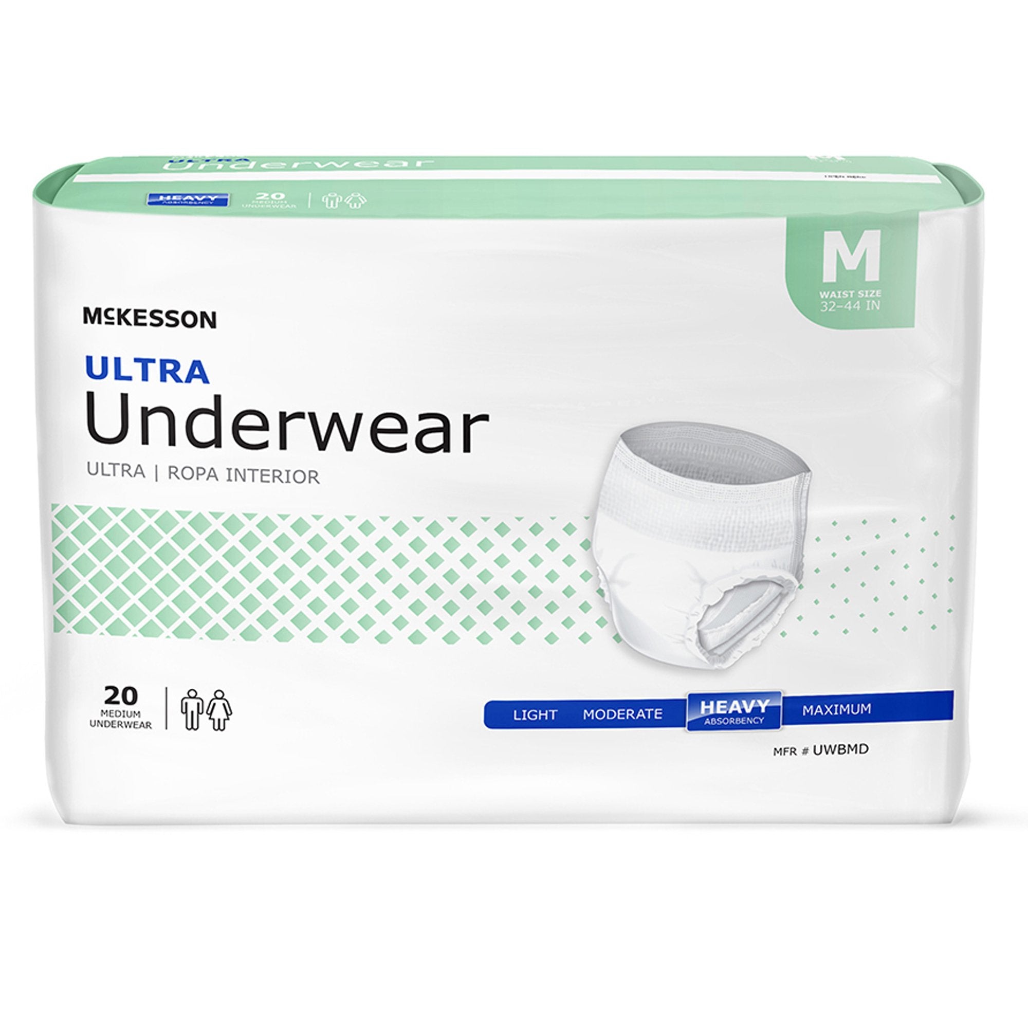 McKesson Brand - Unisex Adult Absorbent Underwear McKesson Ultra Pull On with Tear Away Seams Medium Disposable Heavy Absorbency [4/CS]