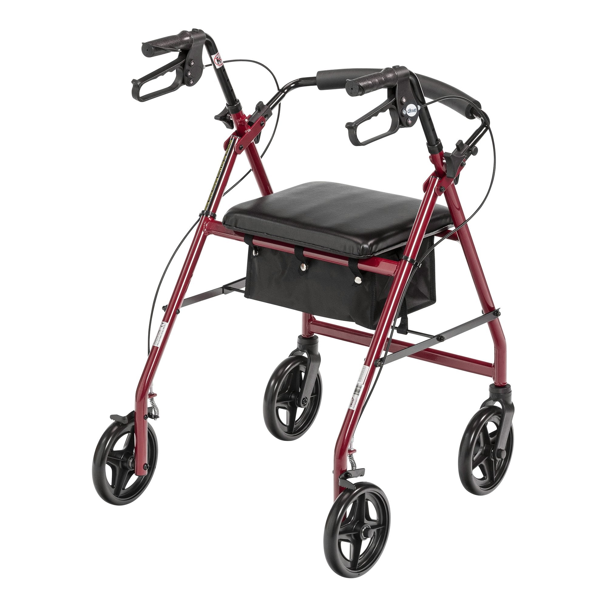 McKesson Brand - 4 Wheel Rollator McKesson Red Adjustable Height Aluminum Frame [1/CS]