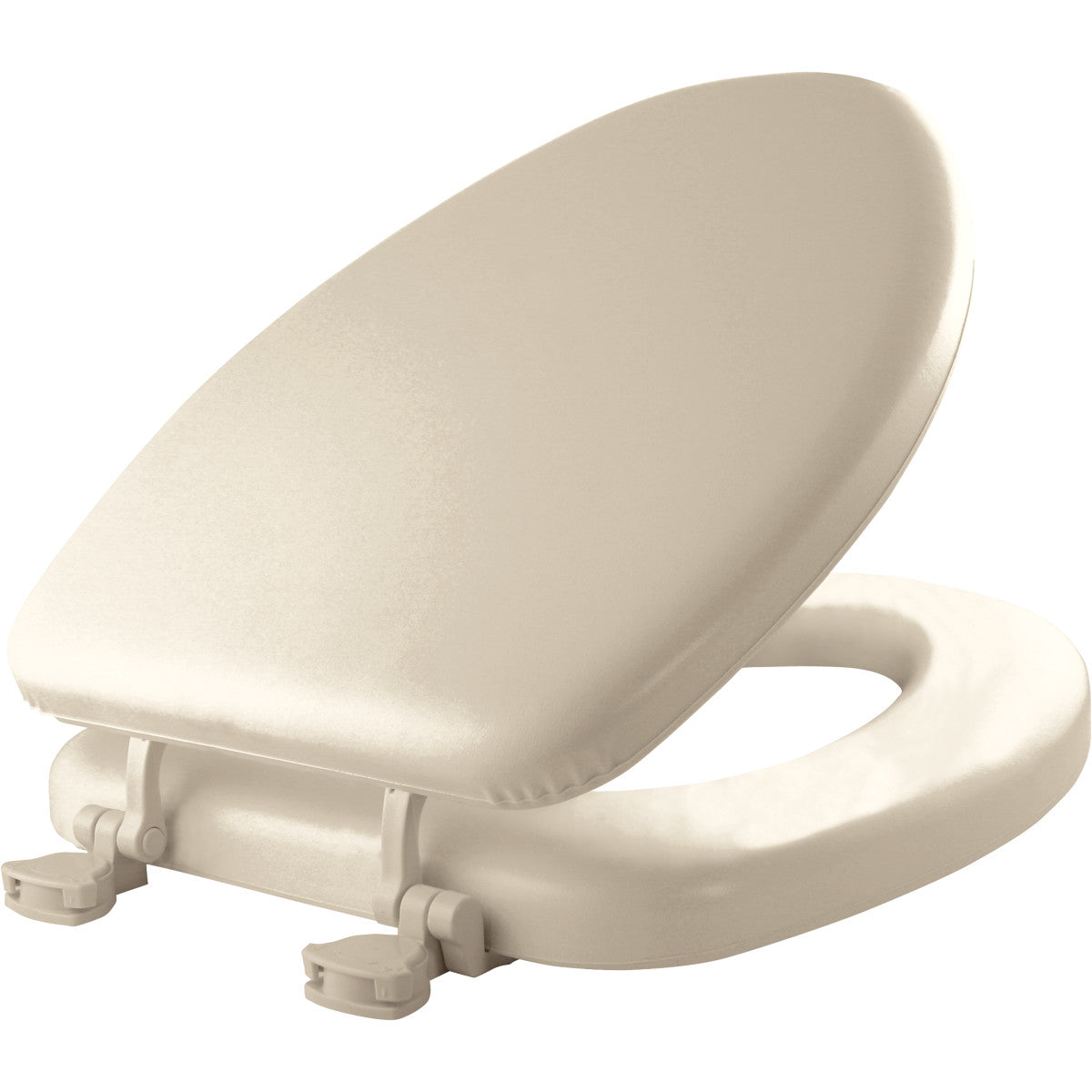 Mayfair Elongated Cushioned Vinyl Soft Toilet Seat in Bone with STA-TITE® Seat Fastening System and Easy•Clean® Hinge