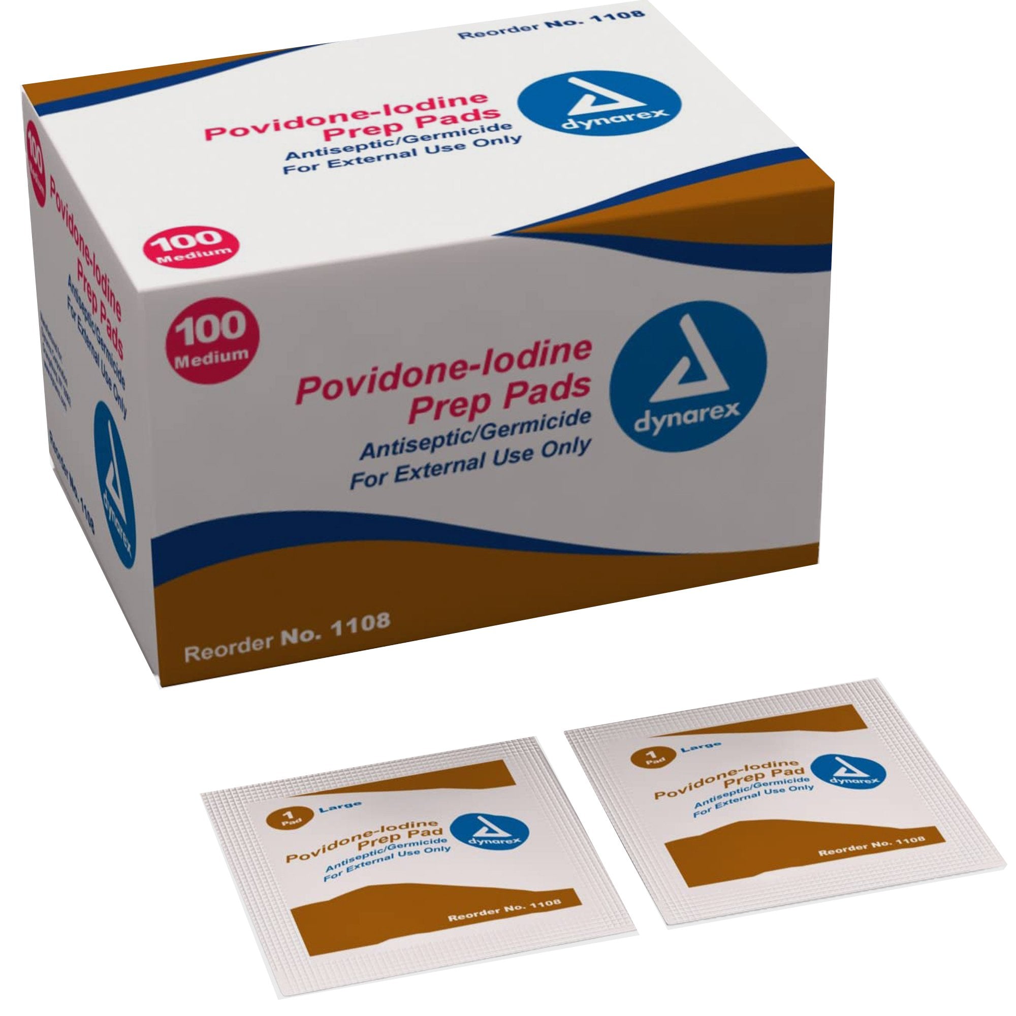 Dynarex - PVP Prep Pad Dynarex® 10% Strength Povidone-Iodine Individual Packet Medium NonSterile [1000/CS]