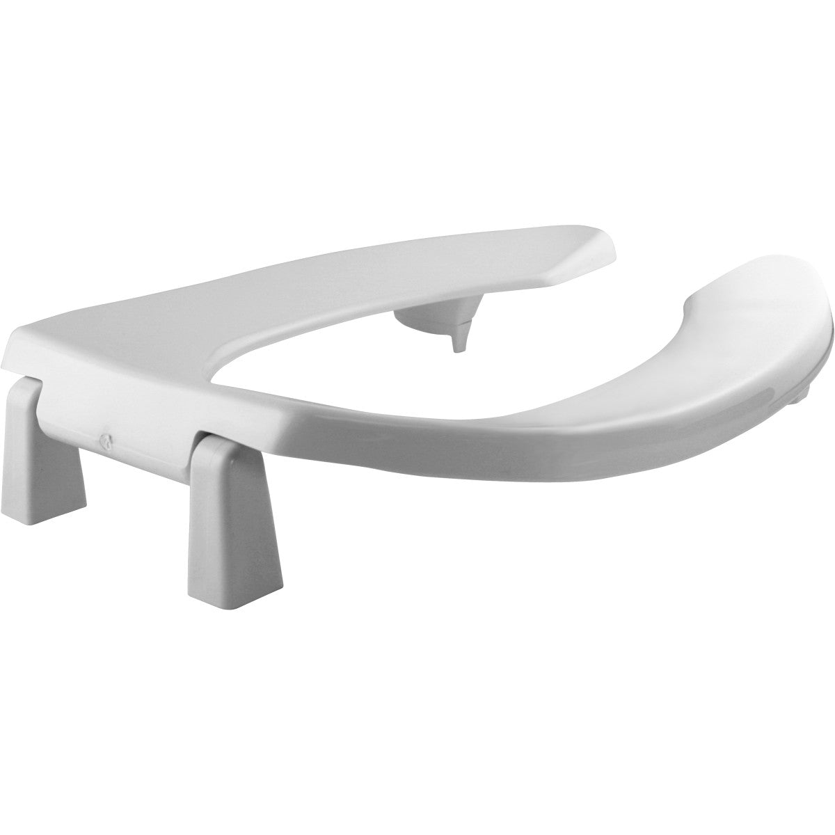 Bemis Elongated Open Front Less Cover Medic-Aid® Plastic Toilet Seat in White with STA-TITE® Commercial Fastening System, DuraGuard®, Super Grip Bumpers and 2-inch Lifts