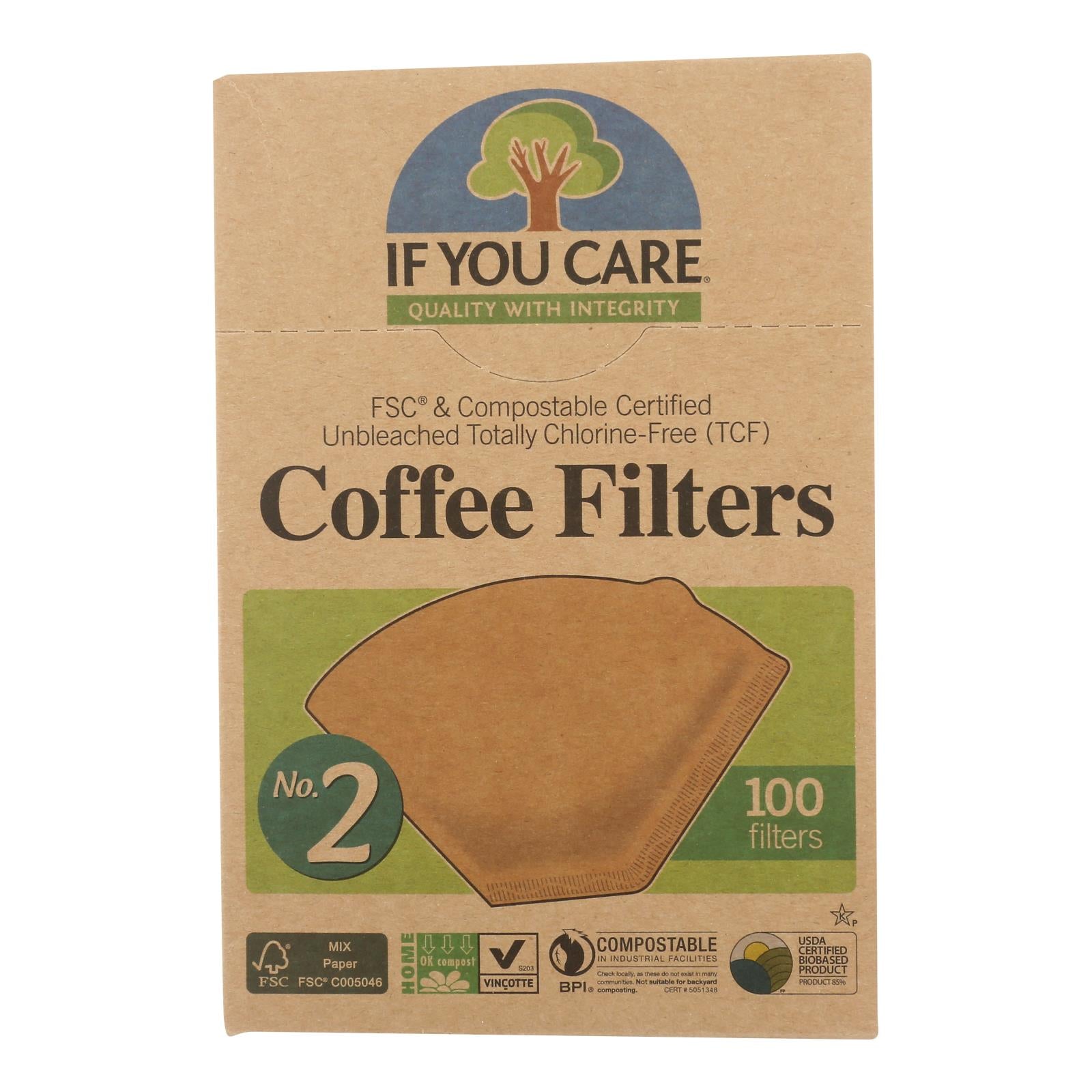 If You Care Coffee Filters Lbs.2 Cone - Case Of 12 - 100 Count