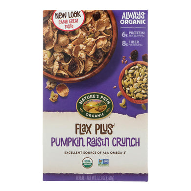Nature's Path Organic Flax Plus Cereal - Pumpkin Raisin Crunch - Case Of 12 - 12.35 Oz.